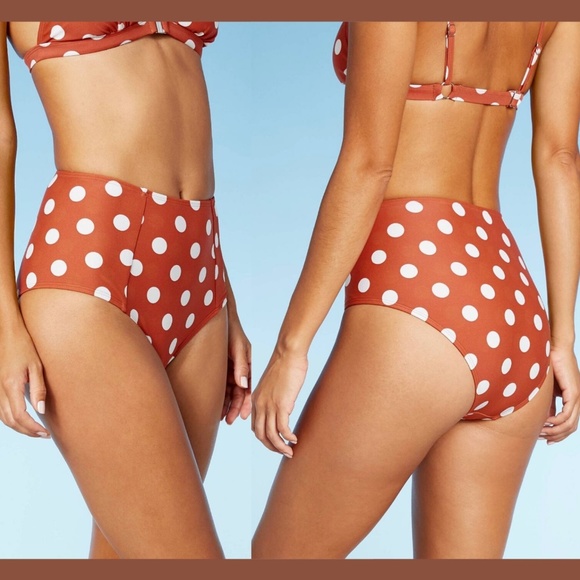 NWT $18 Xhilaration Polka Dot High Waist Bikini Bottom‎ [SZ XS ] #3247 - Picture 1 of 11
